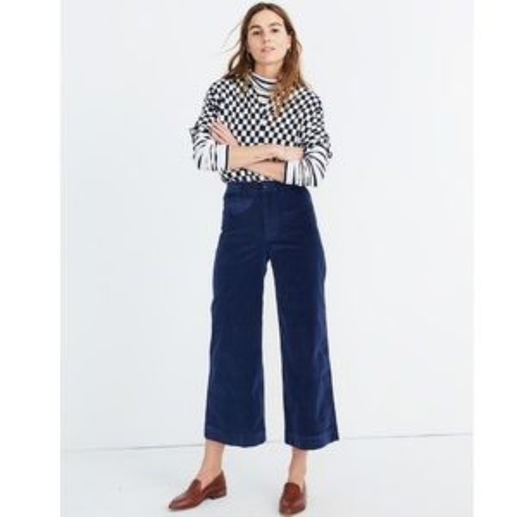 Madewell Pants - Madewell Tall Emmett Wide-Leg Crop Pants Velveteen